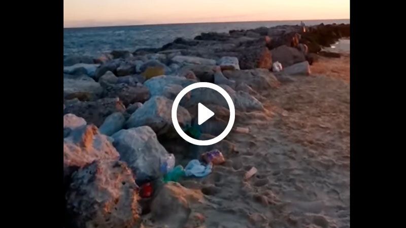 playasantamariadelmar basura botellon