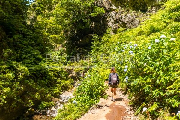 a young woman on the trail next to the waterfall a 2022 09 03 00 13 10 utc