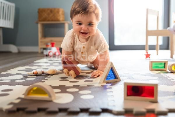 cute happy baby boy playing toys in his child room 2023 11 27 04 49 55 utc