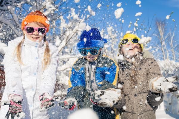 happy little children playing in winter snow day 2021 08 26 16 28 32 utc