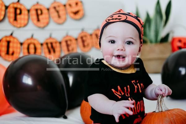 beautiful baby girl in halloween costume at home 2022 02 18 17 37 31 utc