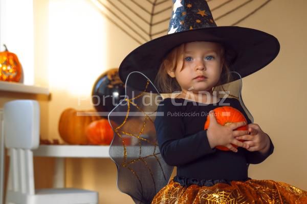 portrait of a little girl in a witch costume with 2022 11 08 05 43 07 utc